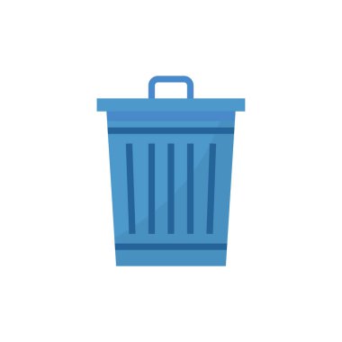trash bin flat icon illustration, recycle symbol