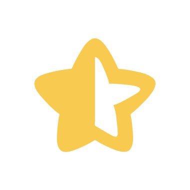 Beyaz üzerine izole edilmiş altın yıldız simgesi