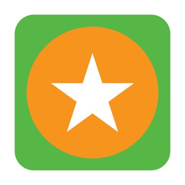 Beyaz üzerine izole edilmiş altın yıldız simgesi