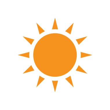 Güneş düz simge vektör çizim 