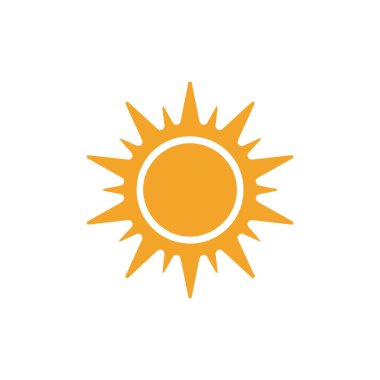 Güneş düz simge vektör çizim 