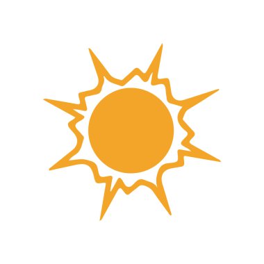 Güneş düz simge vektör çizim 