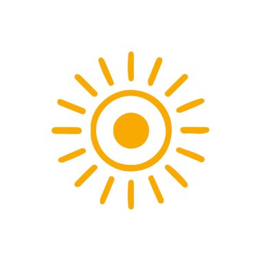 Güneş düz simge vektör çizim 