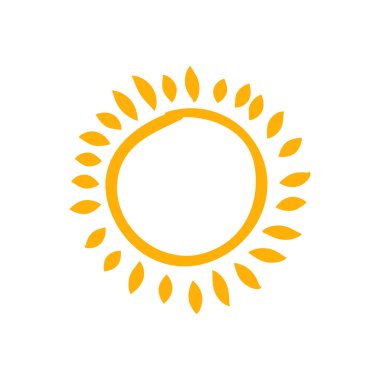 güneş simgesi. Düz tasarım 