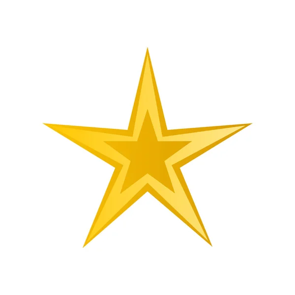 Golden Star Icon Isolated White — Stock Vector