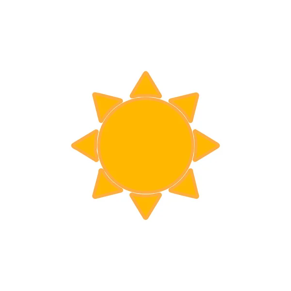 Icono Plano Del Sol Vector Ilustración — Archivo Imágenes Vectoriales