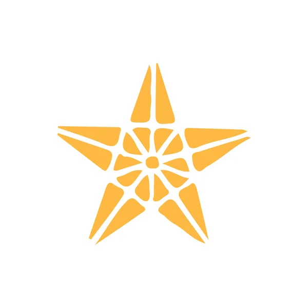 Golden Star Icon Isolated White — Stock Vector