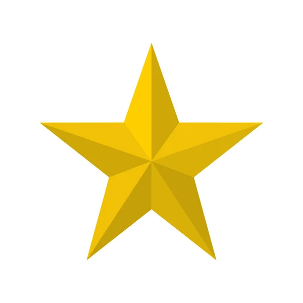 Ikona Zlaté Hvězdy Izolovaná Bílém — Stockový vektor