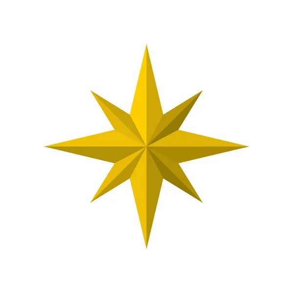 Icono Estrella Dorada Aislado Blanco — Vector de stock