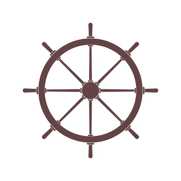 Rudder Ship Steering Wheel Simple Icon Vector Illustration — Archivo Imágenes Vectoriales