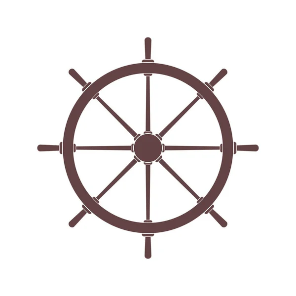 Rudder Ship Steering Wheel Simple Icon Vector Illustration — Wektor stockowy