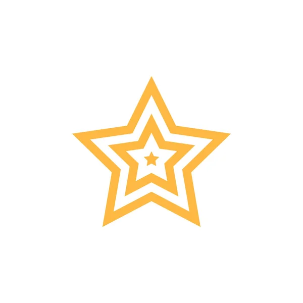 Golden Star Icon Isolated White — Stock Vector