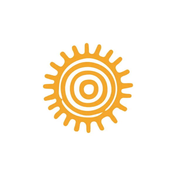 Icono Plano Del Sol Vector Ilustración — Archivo Imágenes Vectoriales