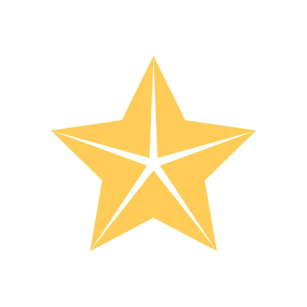 Golden Star Icon Isolated White — Stock Vector