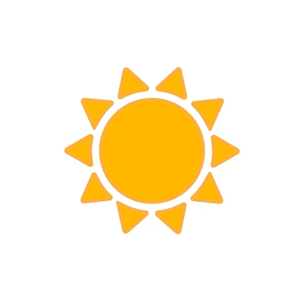 Icono Plano Del Sol Vector Ilustración — Archivo Imágenes Vectoriales