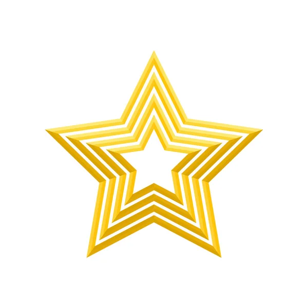 Guldstjärna Ikon Isolerad Vitt — Stock vektor