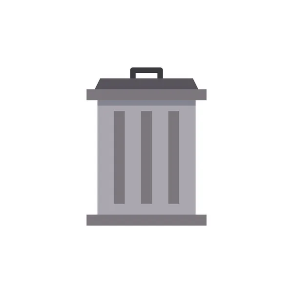 Trash Bin Flat Icon Illustration Recycle Symbol — Vetor de Stock