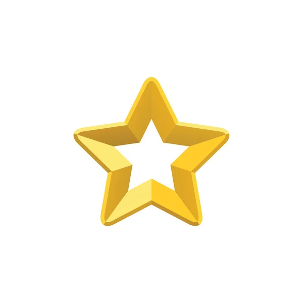 Golden Star Icon Isolated White — Stock Vector