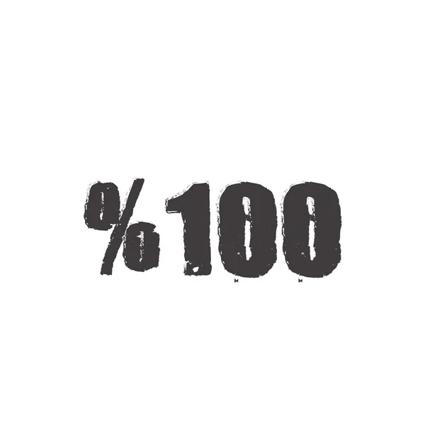 100 Percent Lettering White Background Vector Illustration —  Vetores de Stock