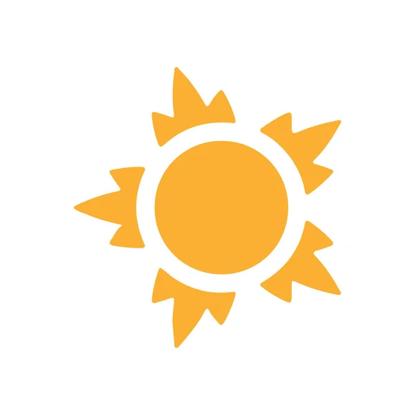 Ήλιος Επίπεδη Εικόνα Vector Εικονογράφηση — Διανυσματικό Αρχείο