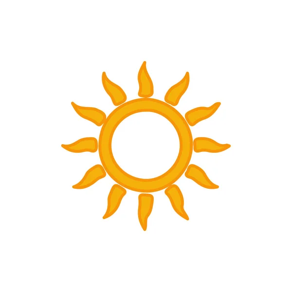 Het Pictogram Van Zon Platte Ontwerp — Stockvector