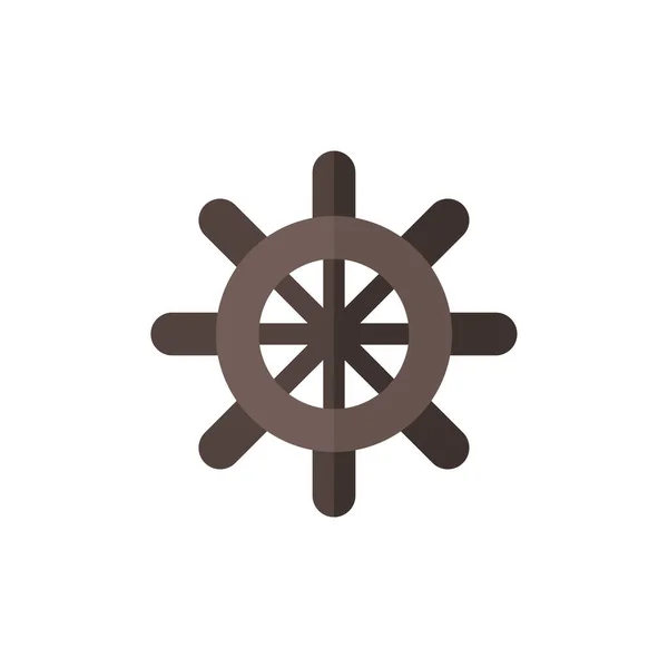 Rudder Ship Steering Wheel Simple Icon Vector Illustration — Archivo Imágenes Vectoriales