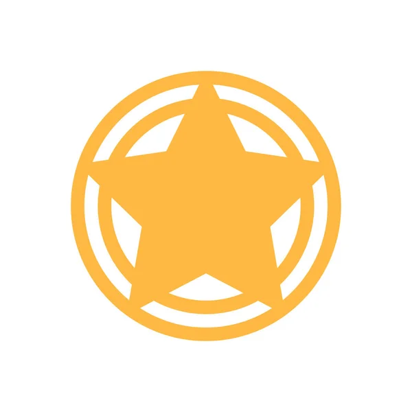 Golden Star Ikon Isoleret Hvid – Stock-vektor