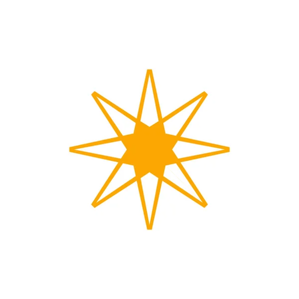 Icono Estrella Dorada Aislado Blanco — Vector de stock
