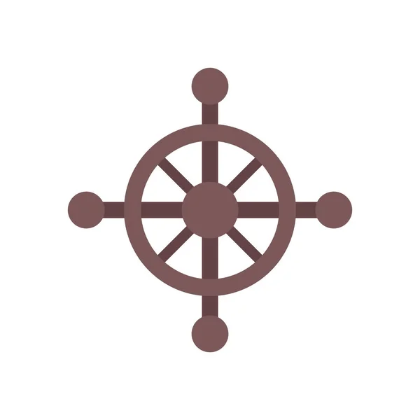 Rudder Ship Steering Wheel Simple Icon Vector Illustration — Stok Vektör