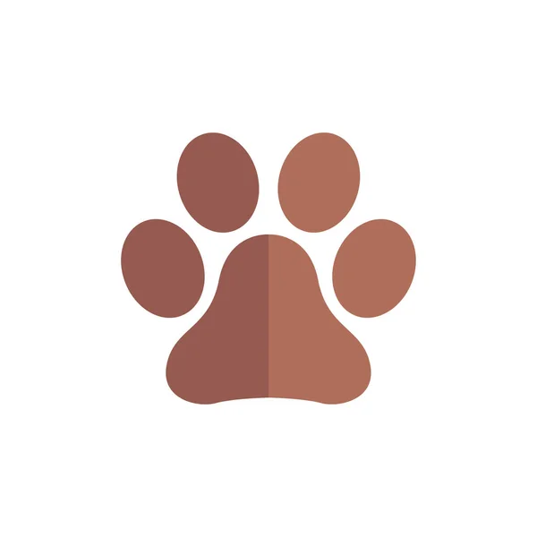 Dog Paw Print Icon Flat Design Style Vector Illustration —  Vetores de Stock