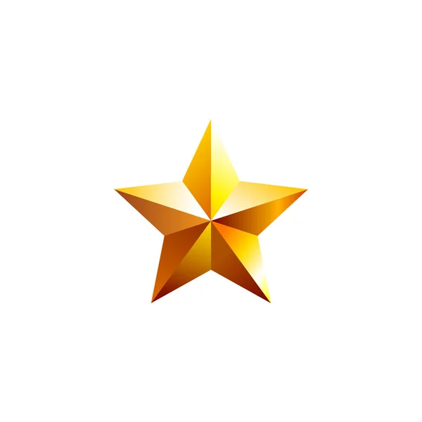 Ícone Estrela Dourada Isolado Branco — Vetor de Stock