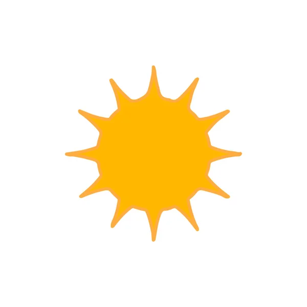 Het Pictogram Van Zon Platte Ontwerp — Stockvector