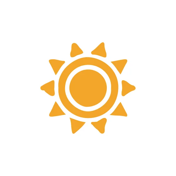 Icono Del Sol Diseño Plano — Vector de stock