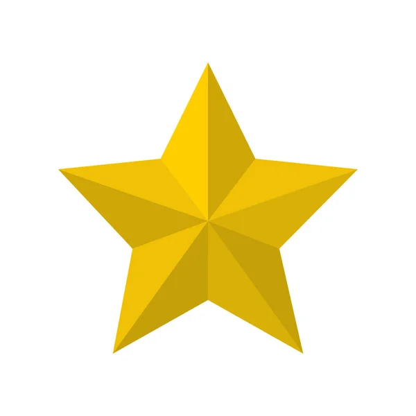 白に孤立した金色の星のアイコン — ストックベクタ