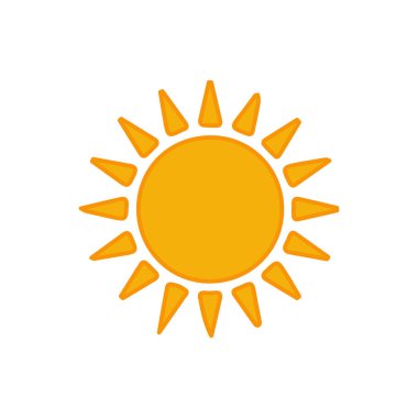 güneş simgesi. Düz tasarım 