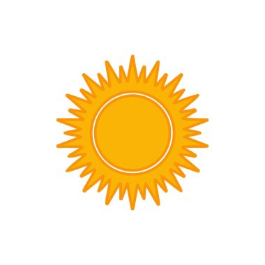 Beyaz arkaplanda izole edilmiş güneş simgesi