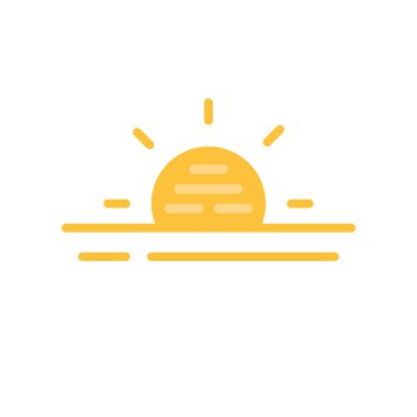 güneş simgesi. Düz tasarım 