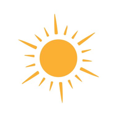 güneş simgesi. Düz tasarım 