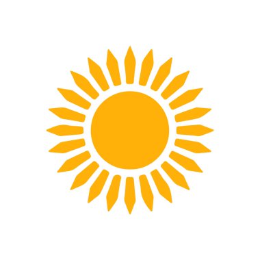 Beyaz arkaplanda izole edilmiş güneş simgesi