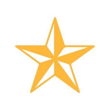 Beyaz üzerine izole edilmiş altın yıldız simgesi