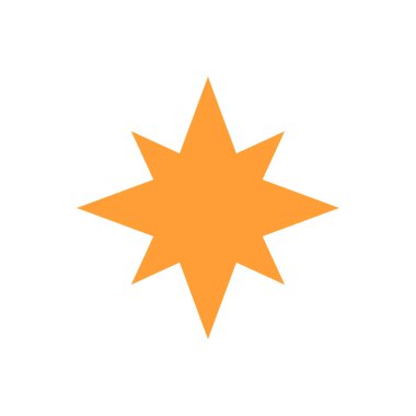 Beyaz üzerine izole edilmiş altın yıldız simgesi