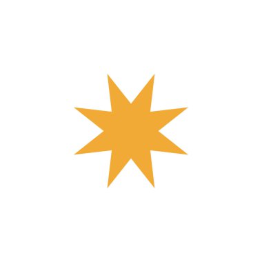 Beyaz üzerine izole edilmiş altın yıldız simgesi