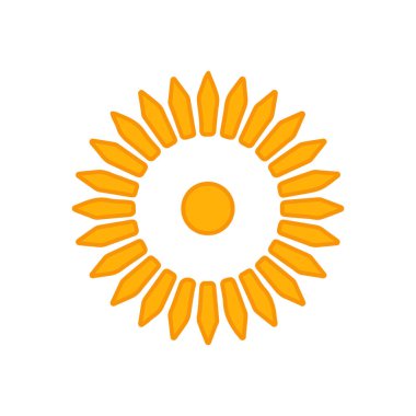 Beyaz arkaplanda izole edilmiş güneş simgesi