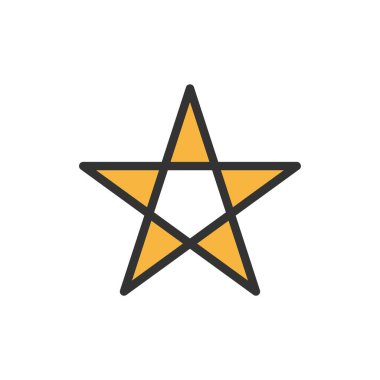 Beyaz üzerine izole edilmiş altın yıldız simgesi