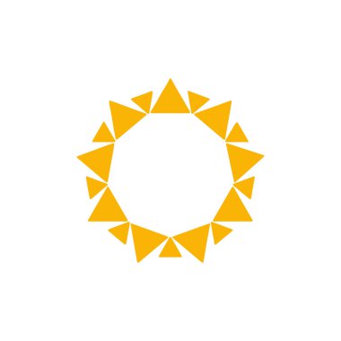 Beyaz arkaplanda izole edilmiş güneş simgesi