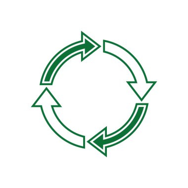 Çöp simgesi simgesini, vektör illüstrasyonunu geri dönüştür 