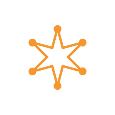 Beyaz üzerine izole edilmiş altın yıldız simgesi