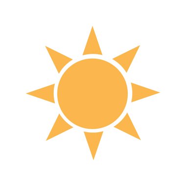 Güneş düz simge vektör çizim 