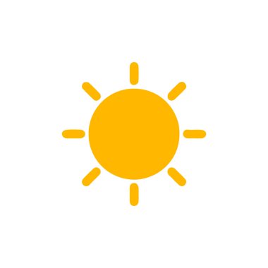 Beyaz arkaplanda izole edilmiş güneş simgesi