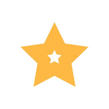 Beyaz üzerine izole edilmiş altın yıldız simgesi